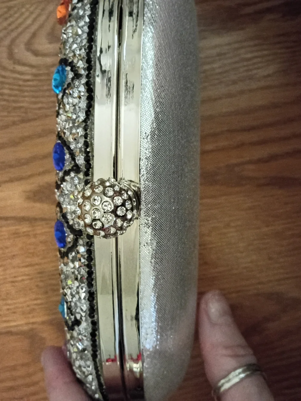 Multicolor Crystal Peacock Clutch - Evening Wristlet
